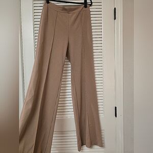 Fashion Nova - (Plus-Size) Tan Lightweight Wide-Leg Pants With Back Zipper
